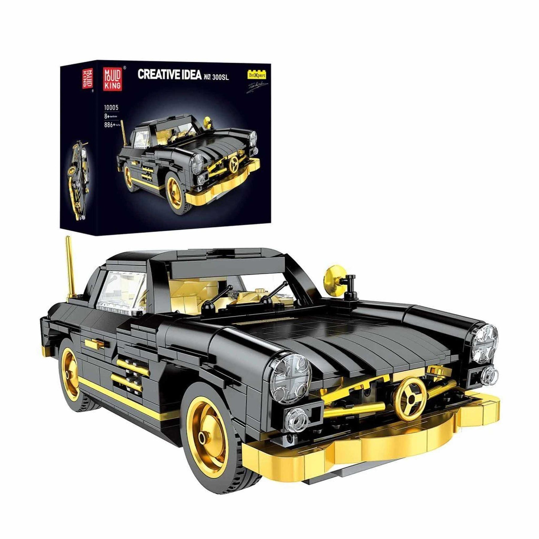 10005 - Schwarzer Oldtimer mit Goldverzierungen 300SL (Mould King)