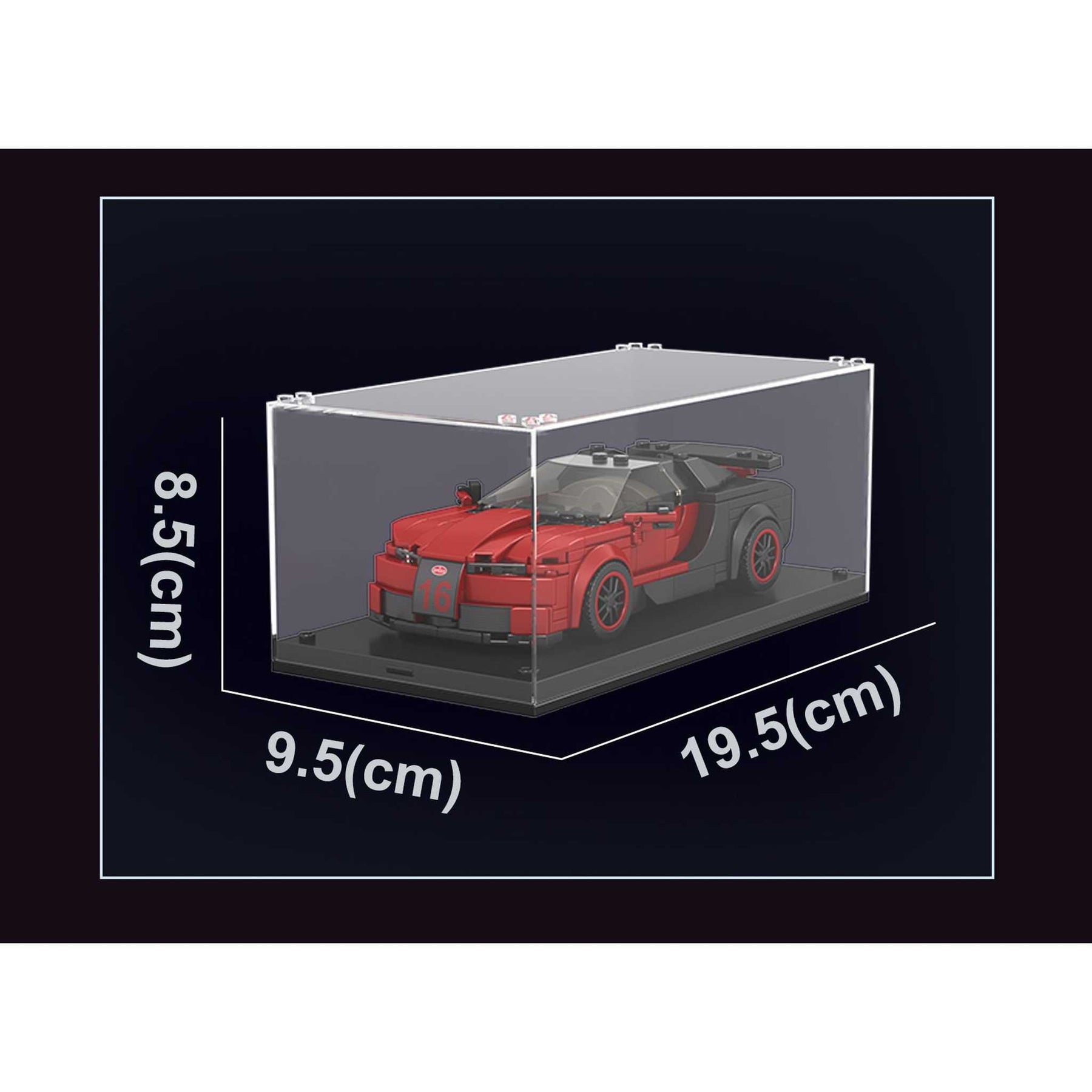 27027 - Sportwagen schwarz/rot inkl. Vitrine (Mould King)