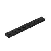 Plate 1x8 schwarz 50 Stück (Cada)