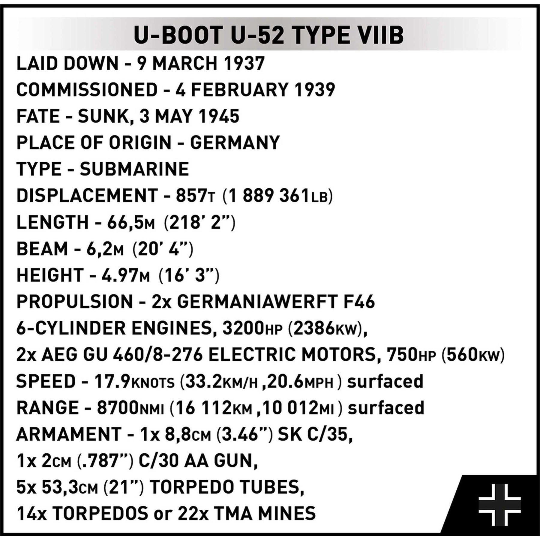 CB-4852 - U-Boot U52 Typ VIIB (Cobi)