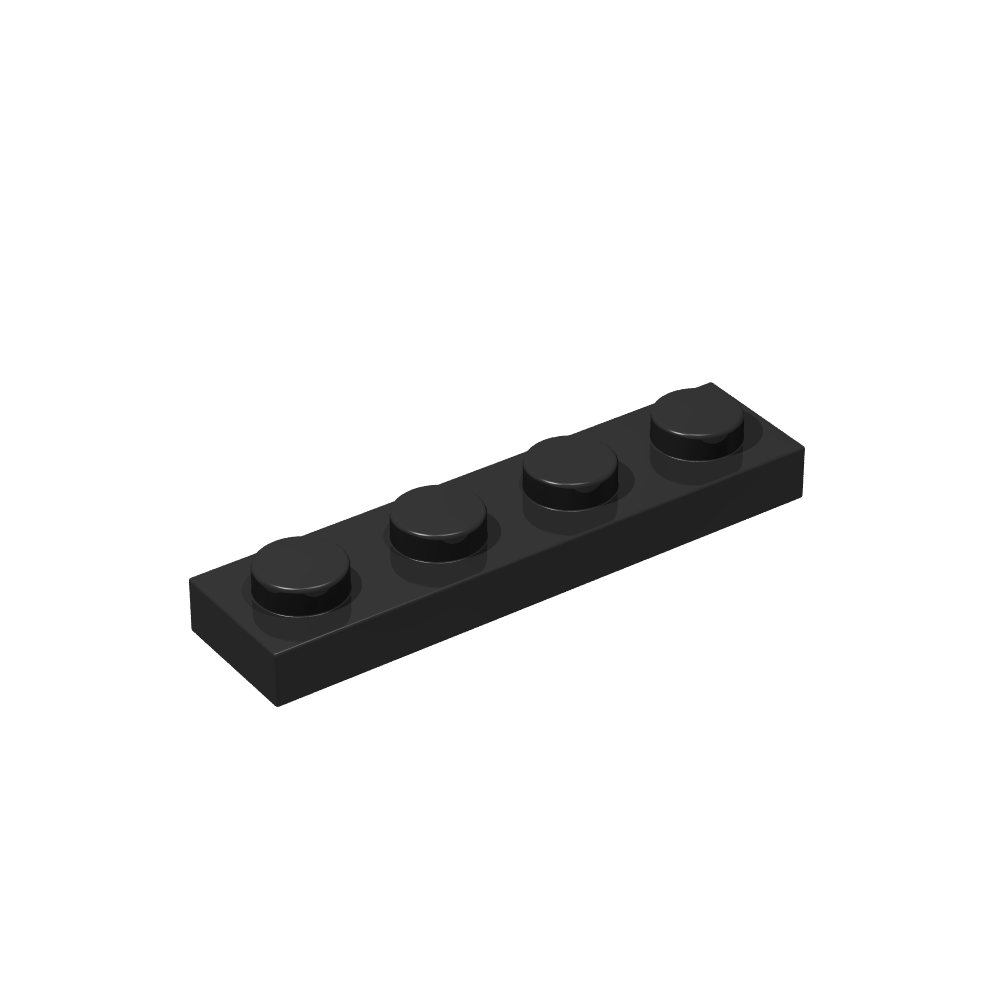 Plate 1x4 schwarz 50 Stück (Cada)