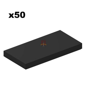 Fliese 2x4 Schwarz 50 Stück (GoBricks)