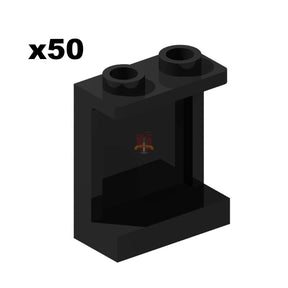 Wall element 1x2x2 Schwarz 50 Stück (GoBricks)