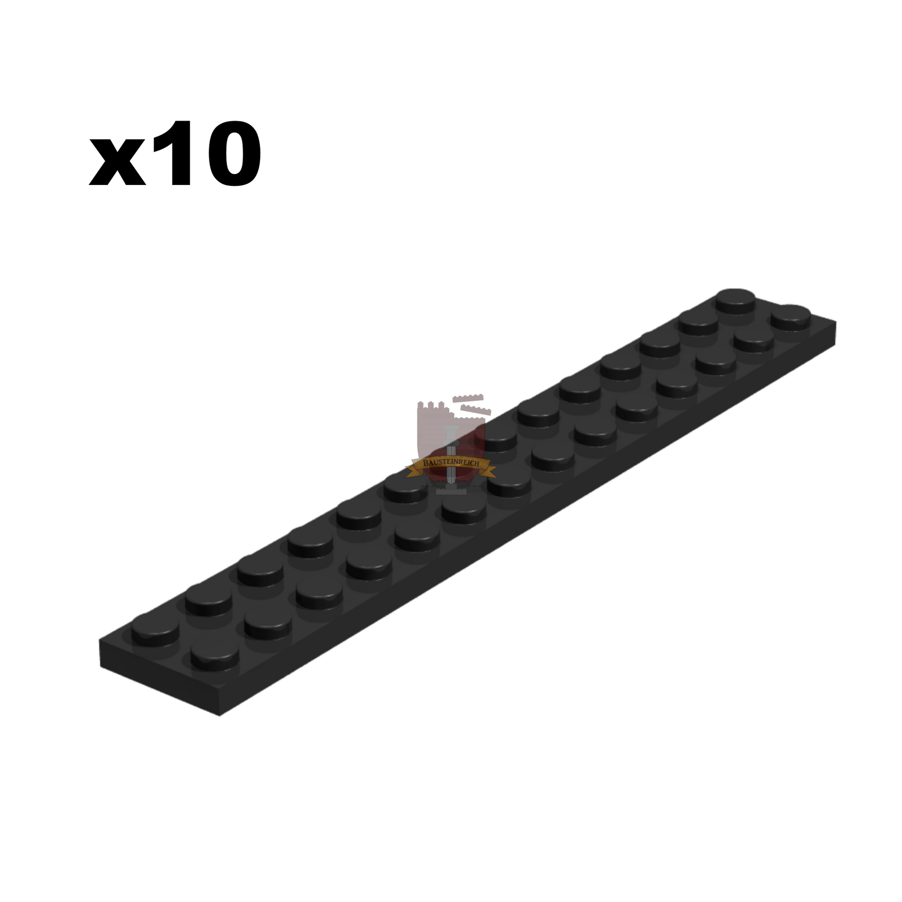 Plate 2x14 schwarz 10Stück (Gobricks)