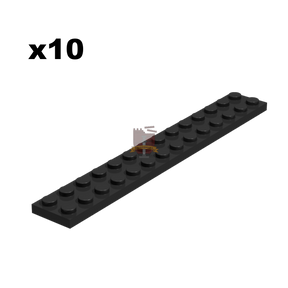 Plate 2x14 schwarz 10Stück (Gobricks)