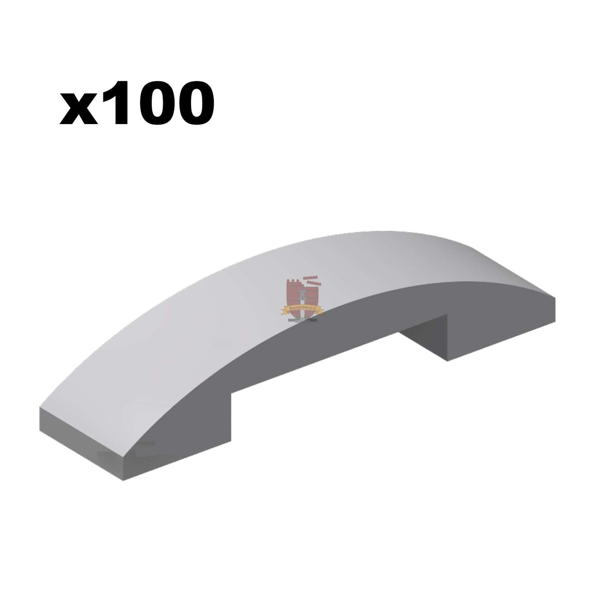 Plate with bow 1x4x2/3 Hellgrau 100 Stück (GoBricks)
