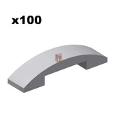 Plate with bow 1x4x2/3 Hellgrau 100 Stück (GoBricks)