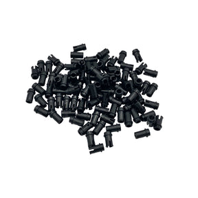 Technik Pins Klemmbausteine I 100 Stück I Pin 1/2 with Friction Ridges | Schwarz | kompatibel mit allen gängigen Herstellern | 1535