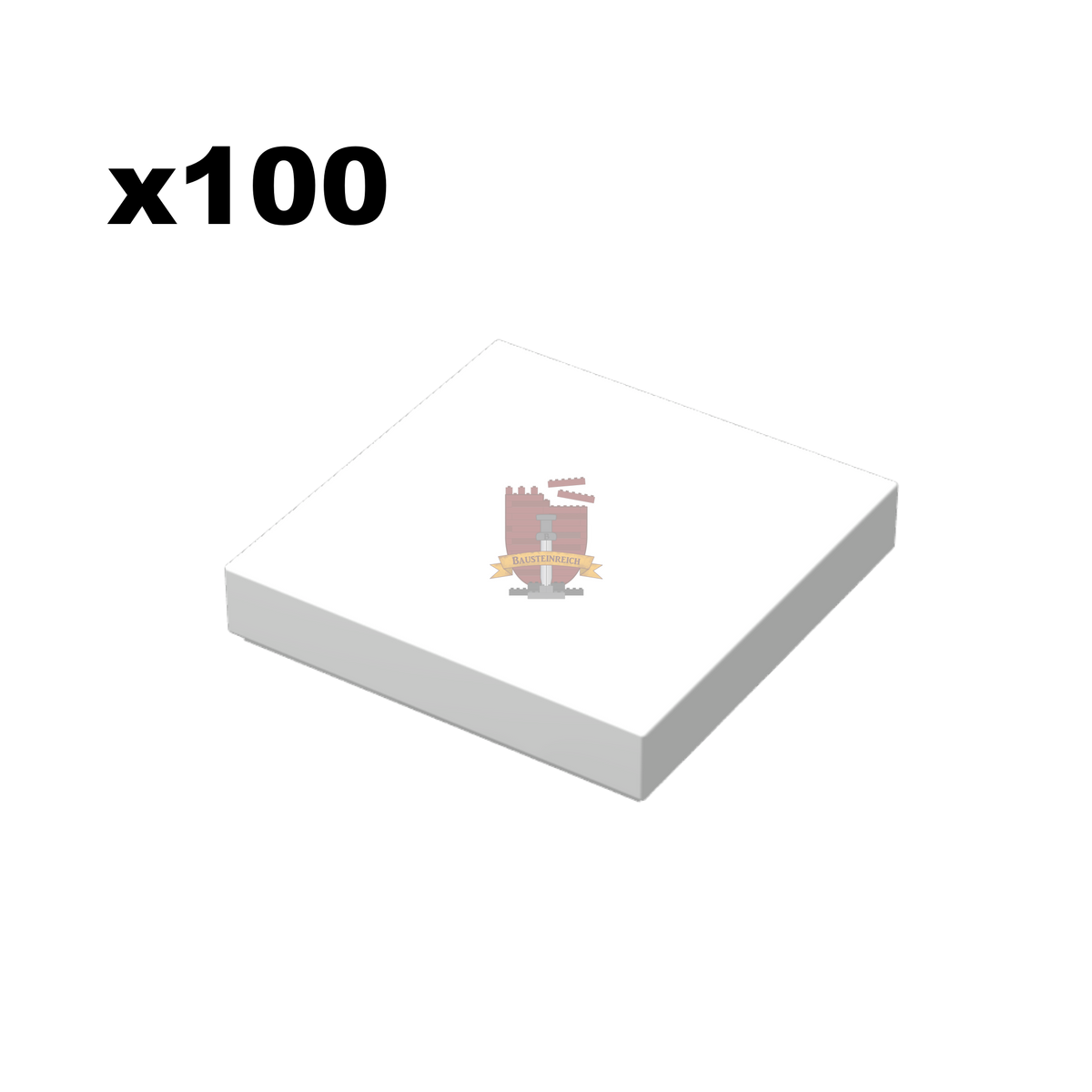 Fliese 2x2 Weiß 100 Stück (Q-Bricks)