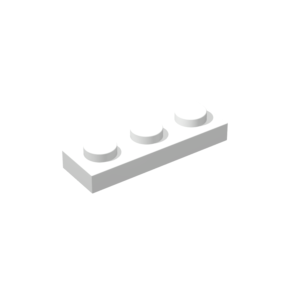 Plate 1x3 weiß 50 Stück (Cada)
