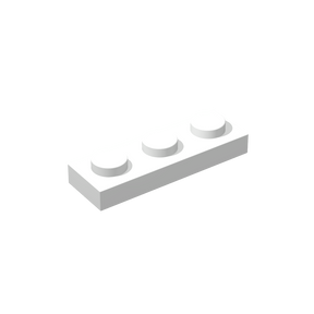 Plate 1x3 weiß 50 Stück (Cada)