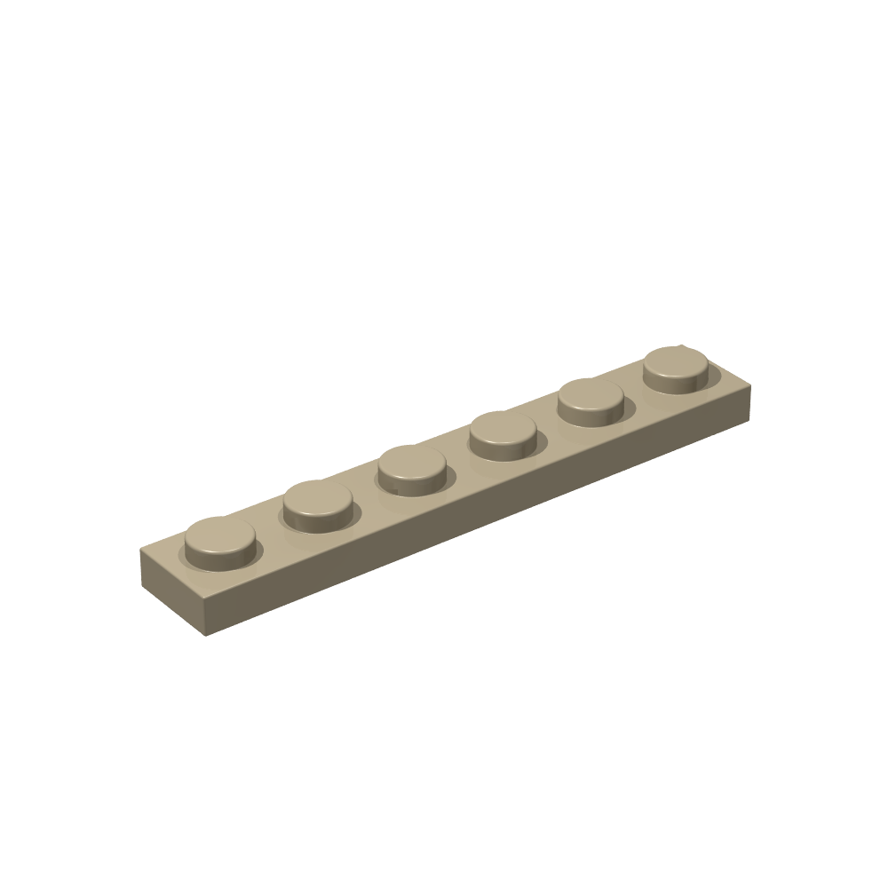 Plate 1x6 dark tan 50 Stück (Cada)