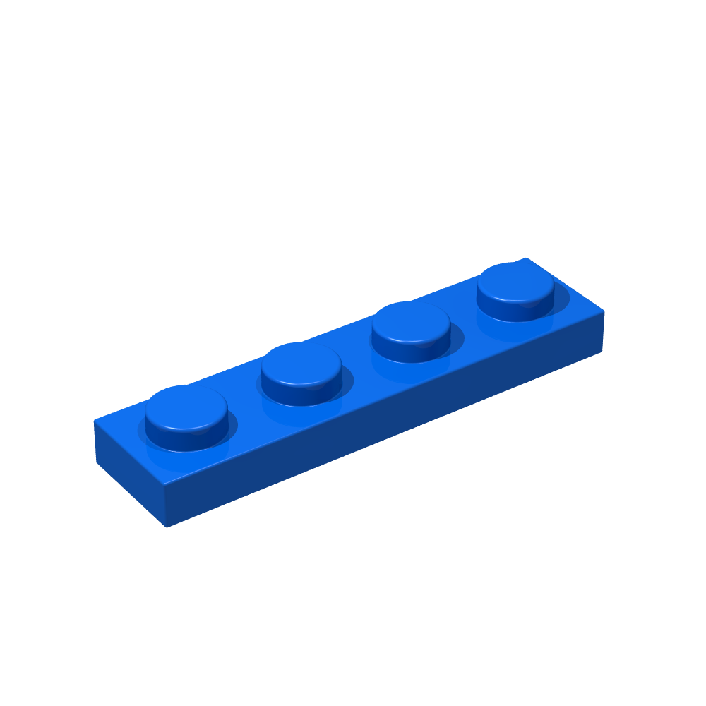 Plate 1x4 blau 50 Stück (Cada)