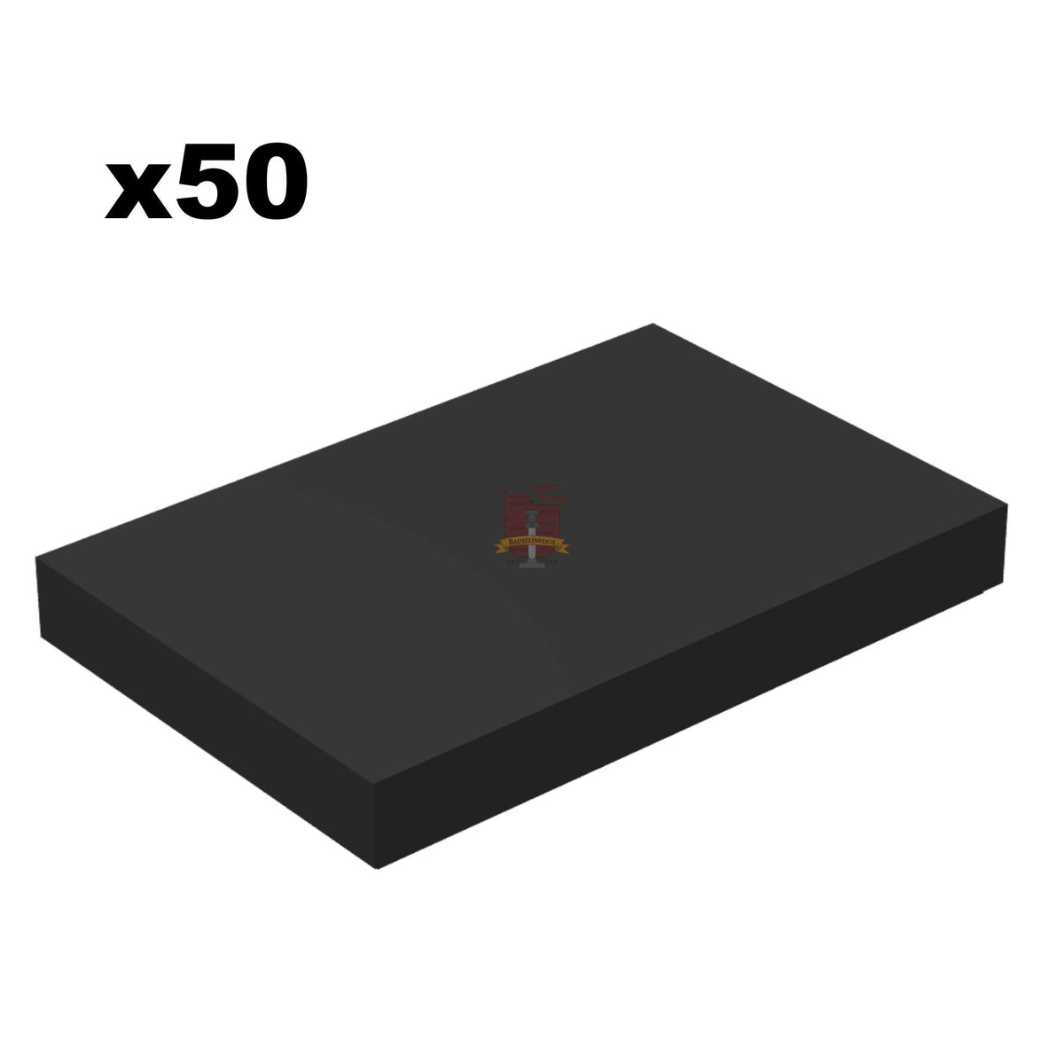 Fliese 2x3 Schwarz 50 Stück (GoBricks)