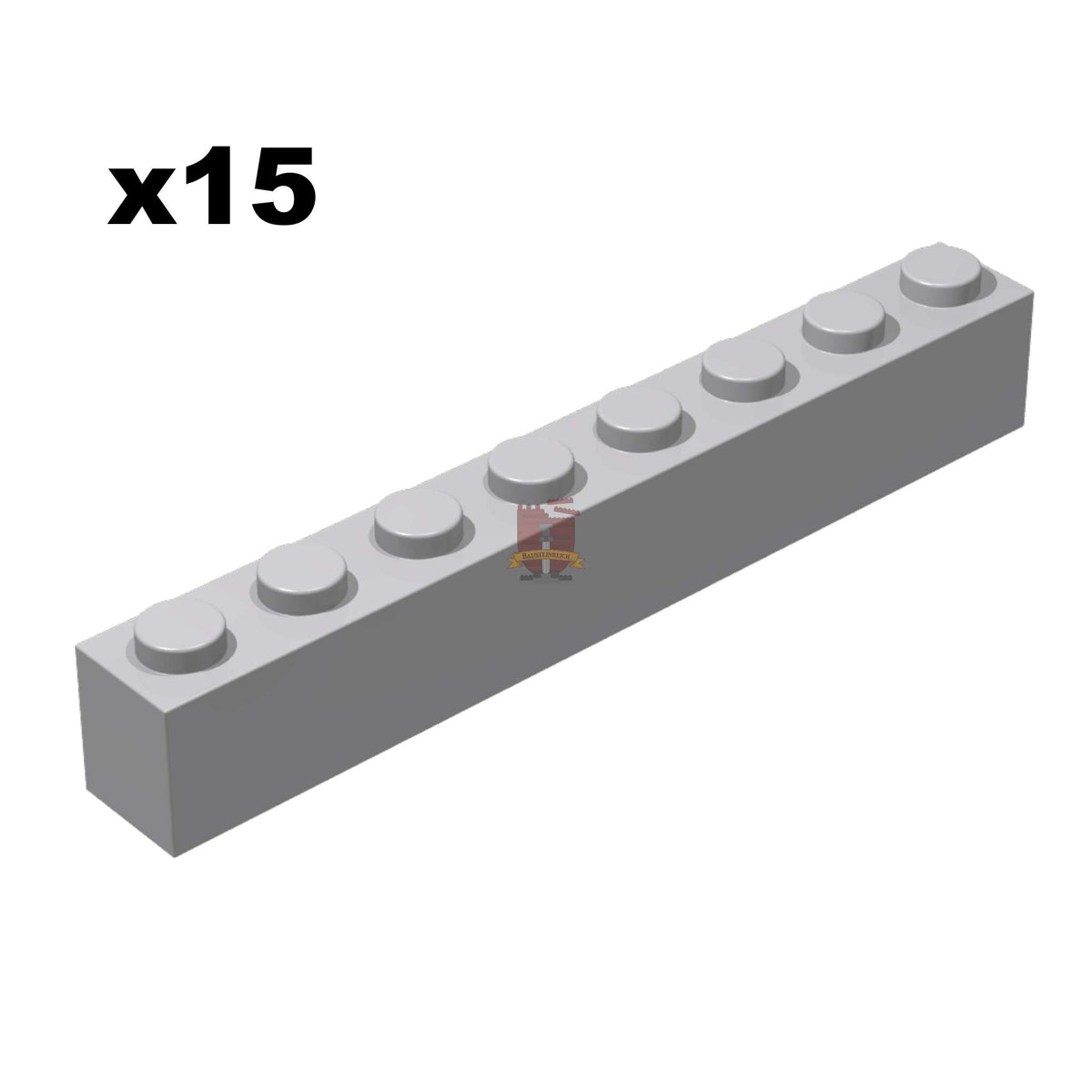 Brick 1x8 Hellgrau 15 Stück (GoBricks)