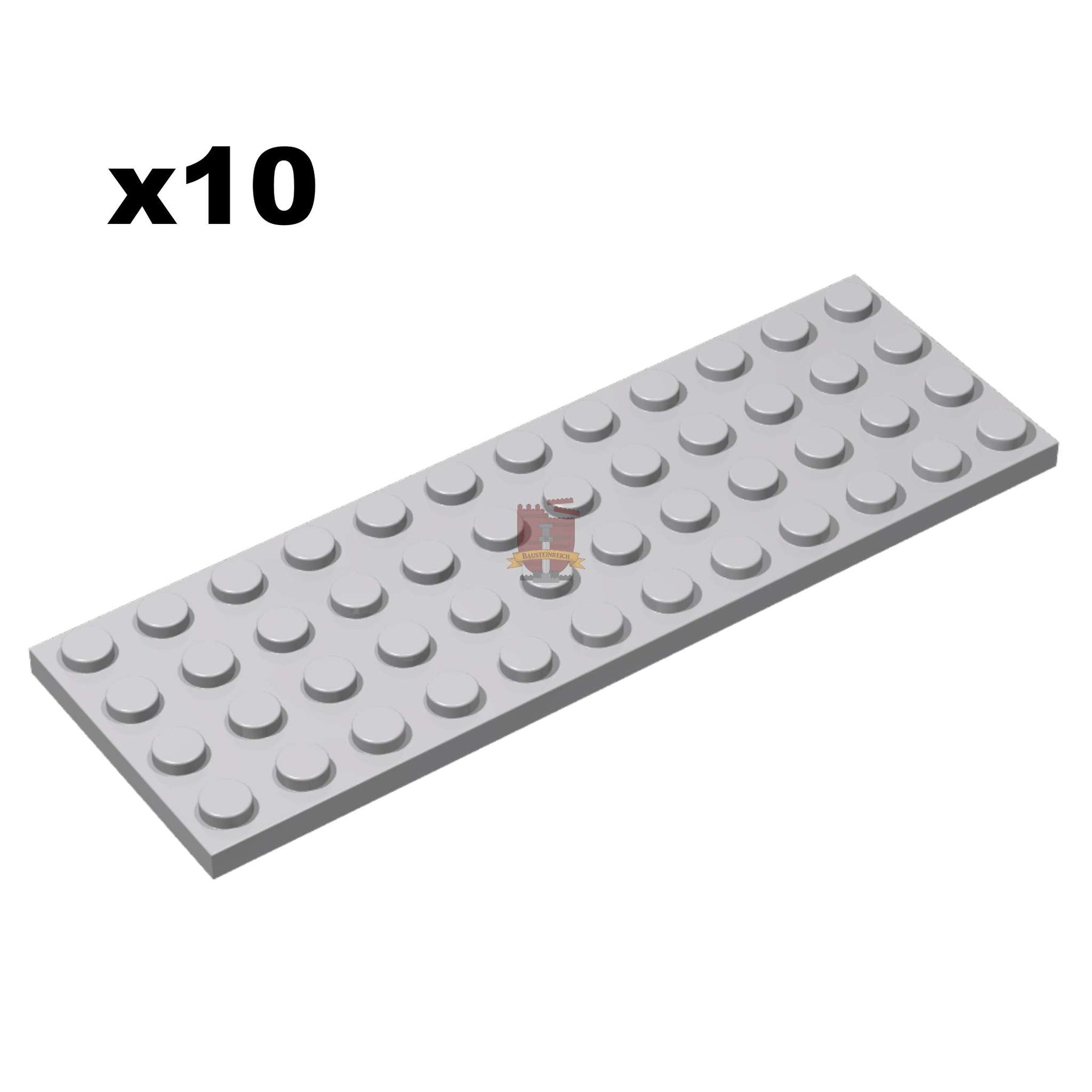 Plate 4x12 Hellgrau 10 Stück (GoBricks)