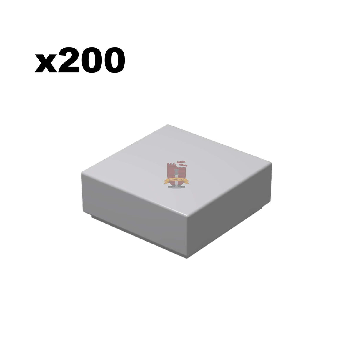 Fliese 1x1 Hellgrau 200 Stück (GoBricks)