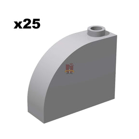 Bow Brick 1x3x2 Hellgrau 25 Stück (GoBricks)