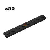 Plate 1x8 Schwarz 50 Stück (GoBricks)