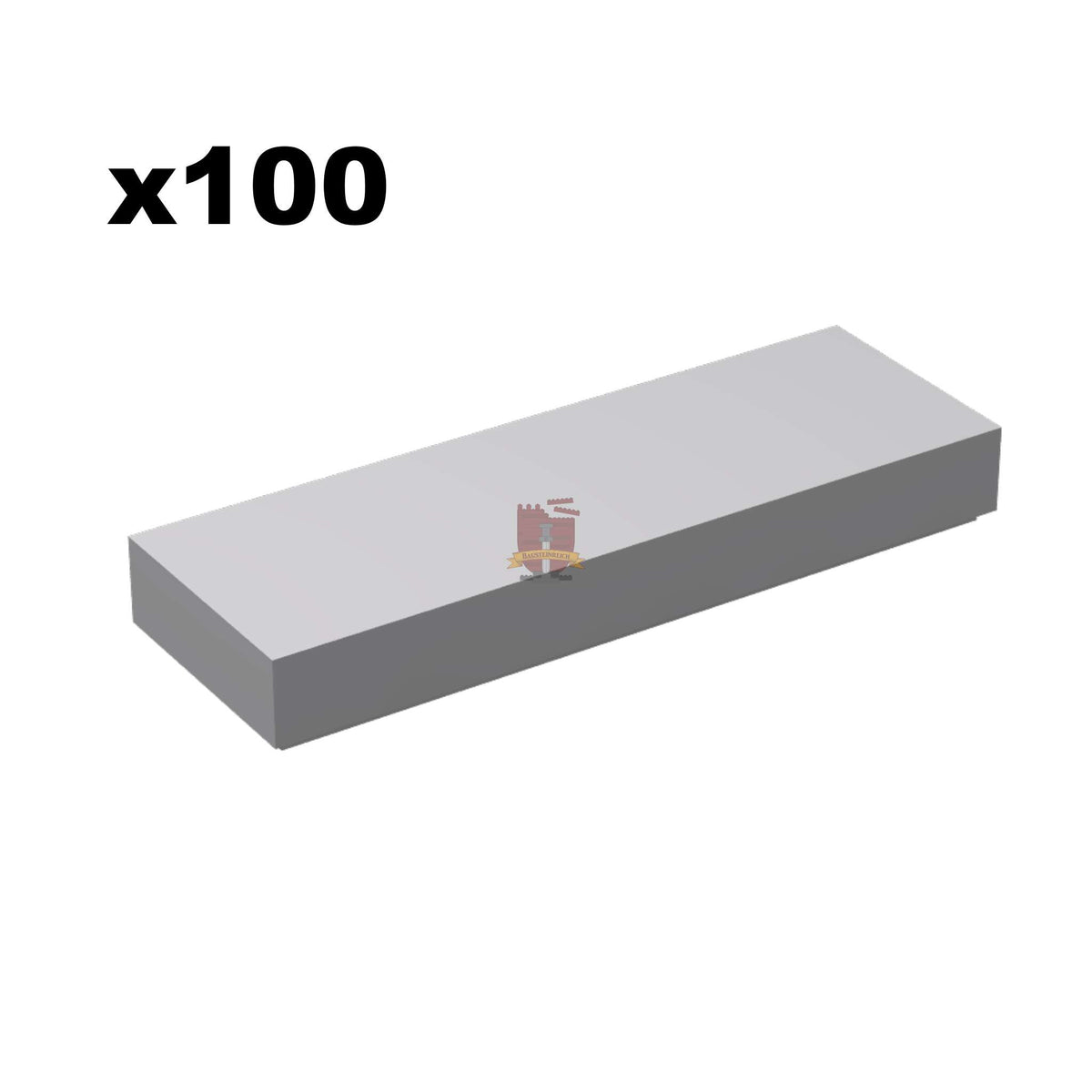 Fliese 1x3 Hellgrau 100 Stück (GoBricks)