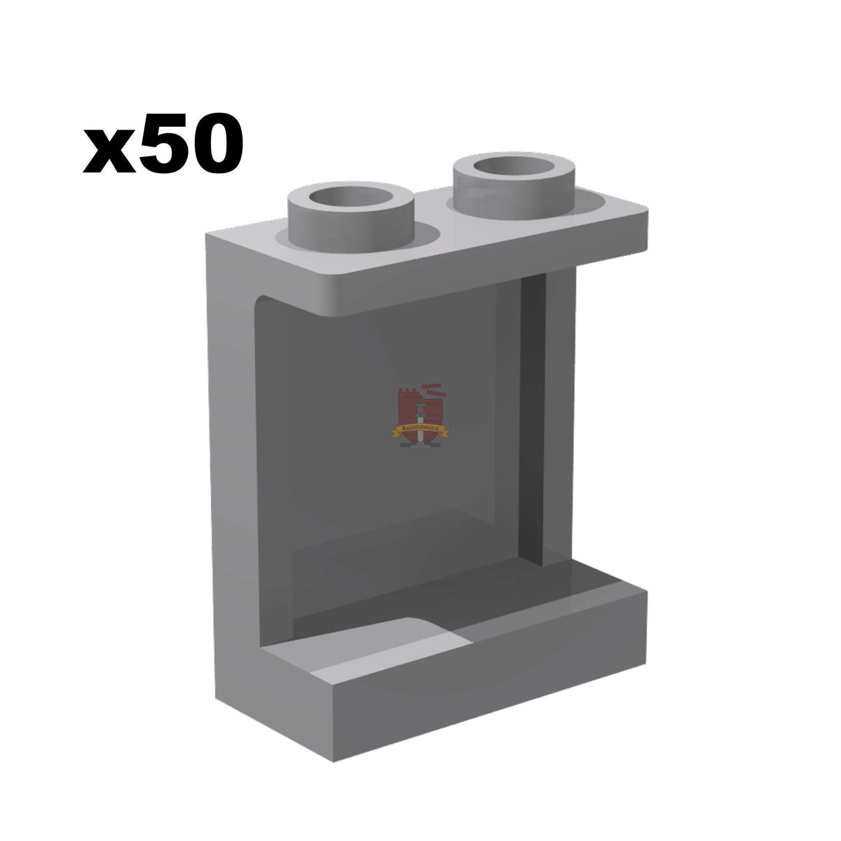 Wall element 1x2x2 Hellgrau 50 Stück (GoBricks)