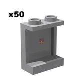Wall element 1x2x2 Hellgrau 50 Stück (GoBricks)