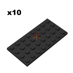Plate 4x8 Schwarz 10 Stück (GoBricks)