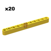 Technik Liftarm 1x11 gelb 20 Stück (Gobricks)