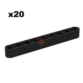 Technik Liftarm 1x9 schwarz 20 Stück (Gobricks)