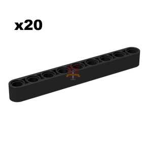 Technik Liftarm 1x9 schwarz 20 Stück (Gobricks)