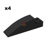 Slope, Curved 8x2x2 schwarz 4 Stück (Gobricks)