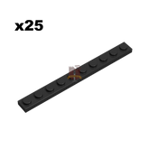 Plate 1x10 schwarz 25 Stück (Gobricks)