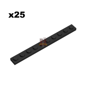 Plate 1x10 schwarz 25 Stück (Gobricks)