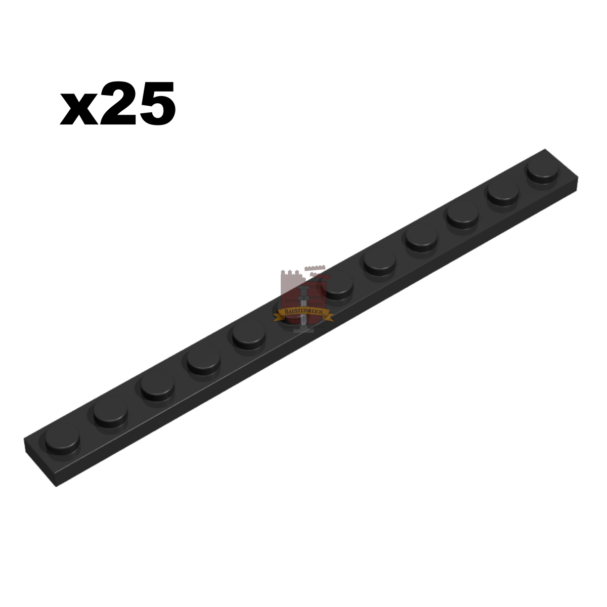 Plate 1x12 schwarz 25 Stück (Gobricks)