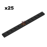 Plate 1x12 schwarz 25 Stück (Gobricks)