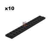 Plate 2x14 schwarz 10Stück (Gobricks)